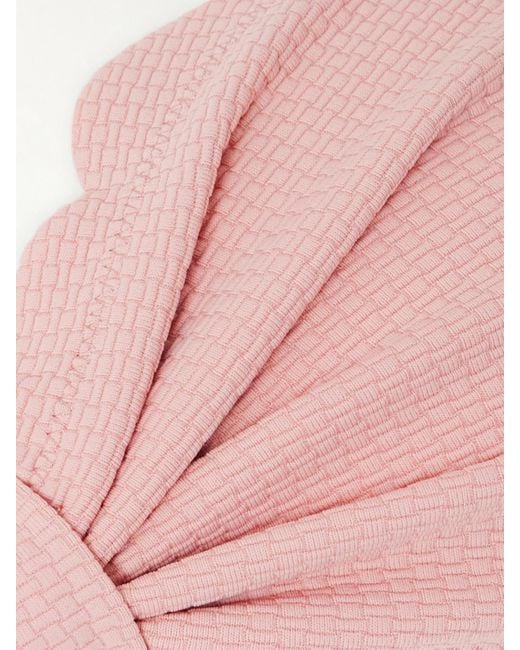 Marysia Swim Pink Antibes Recycled-Seersucker Bikini Top