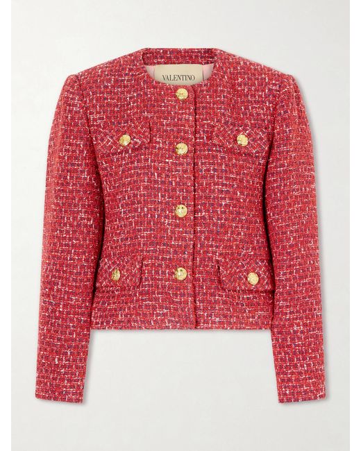 Valentino Garavani Red Tweed Jacket