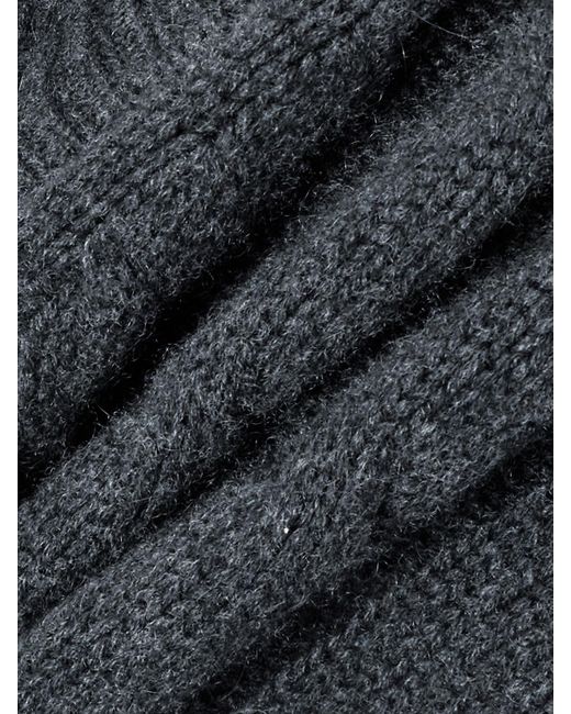 LeKasha Blue Baulieu Cable-Knit Organic Cashmere Cardigan