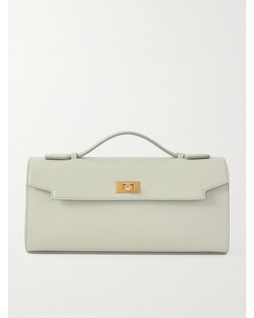 Anya Hindmarch Natural Mortimer Textured-Leather Clutch