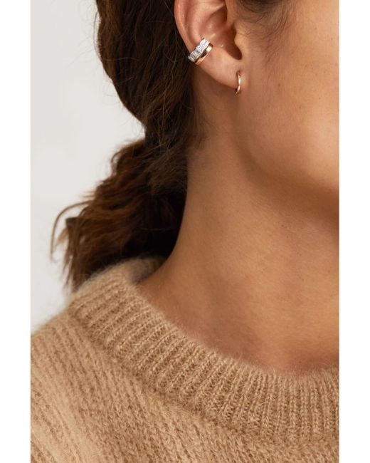 Anita Ko Natural Huggies 18-karat Rose Gold Hoop Earrings
