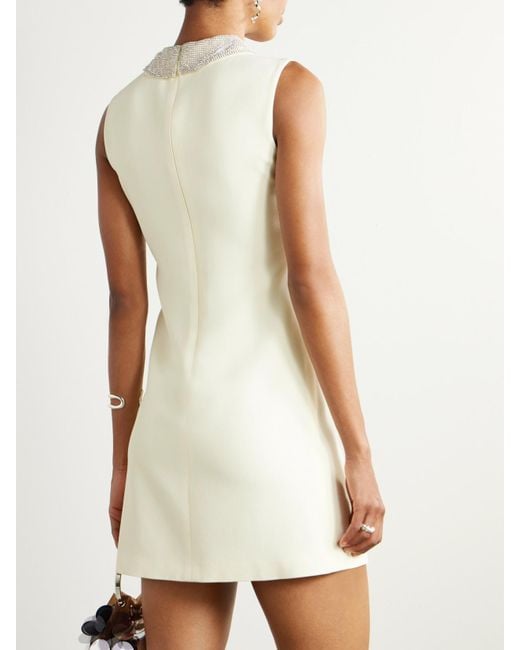 Versace Natural Crystal-Embellished Crepe Mini Dress