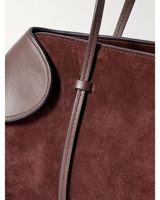 Neous Brown Berenices East To West Suede And Leather Shoulder Bag