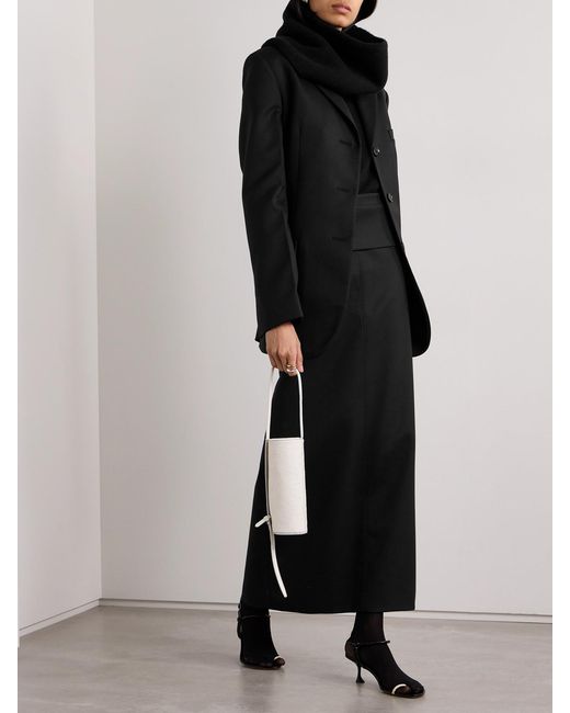 Proenza Schouler Black Adriana Paneled Wool-Blend Twill Maxi Skirt