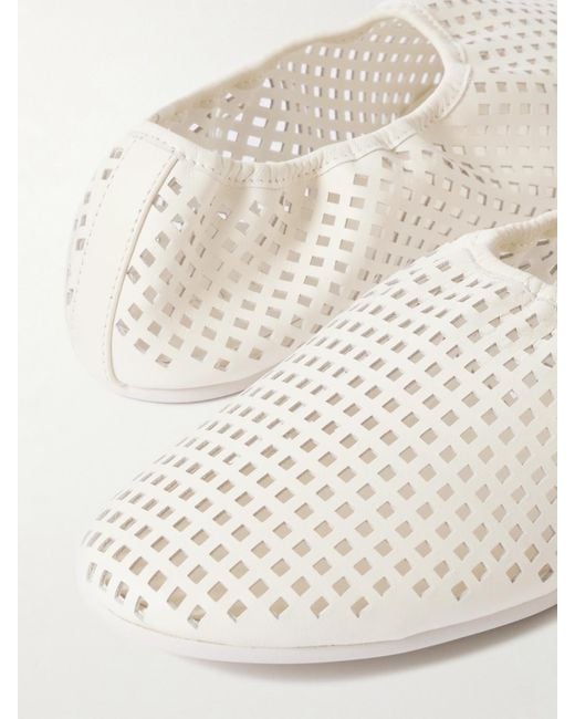 St. Agni Natural Perforated Leather Ballet Flats