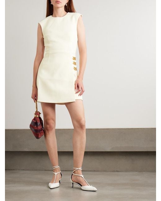 Rebecca Vallance Natural Freyja Minikleid Aus Crêpe Mit Verzierungen