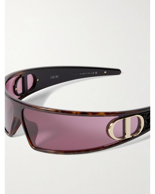 Dior Purple Verydior M1U Wrap-Around Tortoiseshell Acetate Sunglasses