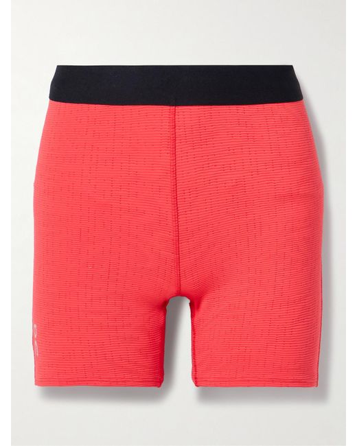 On Shoes Red Pace Tights Shorts Aus Stretch-Jersey