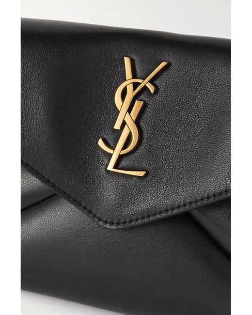 Saint Laurent Black Cassandre Leather Clutch