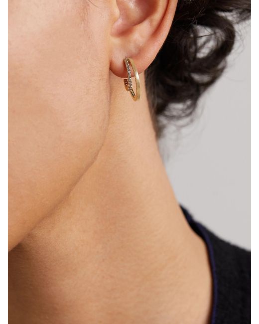 Jennifer Meyer Natural Double Hoops 18-Karat Diamond Hoop Earrings