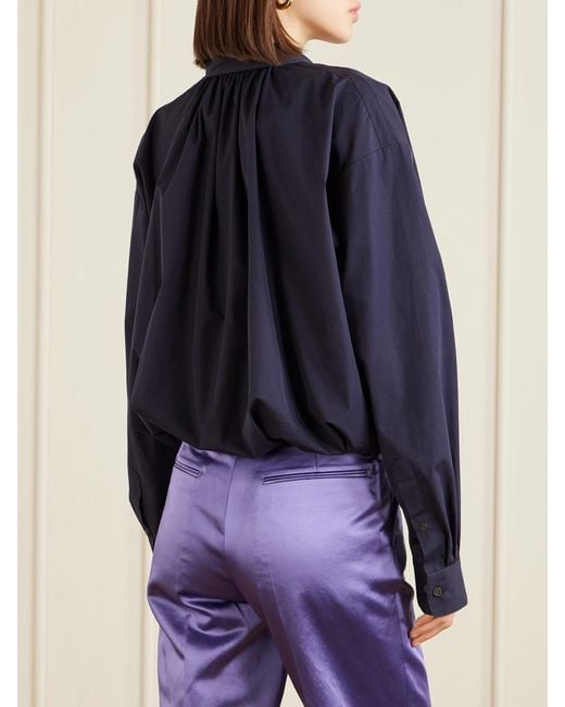 Dries Van Noten Blue Cotton-Poplin Wrap Shirt