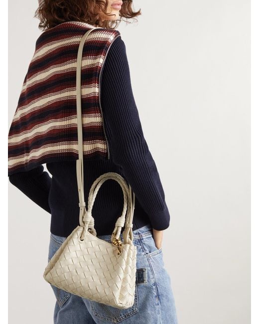 Bottega Veneta Natural Parachute Small Intrecciato Leather Shoulder Bag
