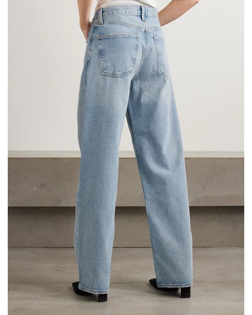 Agolde Blue Arc Mid-Rise Wide-Leg Jeans