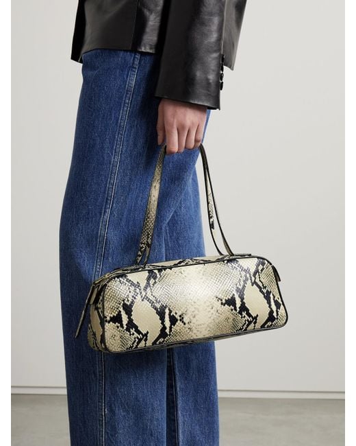 Khaite Metallic Simona Snake-Effect Leather Shoulder Bag