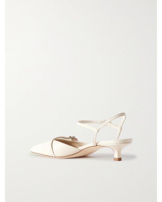 Aeyde Natural Melia Leather Point-Toe Pumps