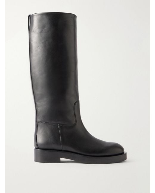 Paris Texas Black Napa Leather Knee Boots