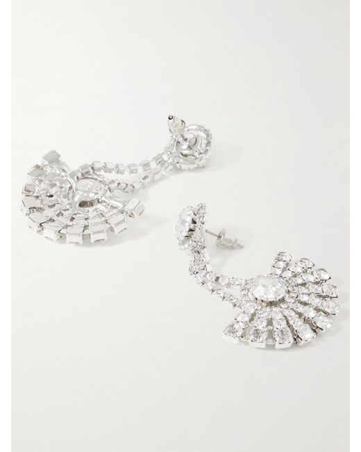 Jennifer Behr White Velma Rhodinierte Ohrringe Mit Kristallen