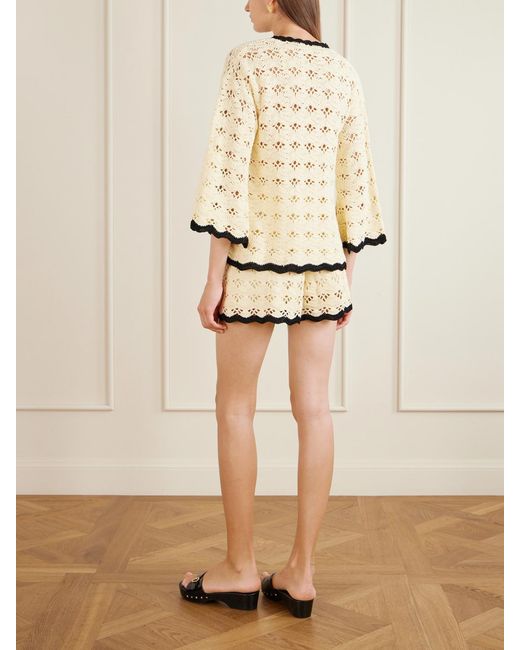 Zimmermann Natural Aster Crocheted Cotton Coverup