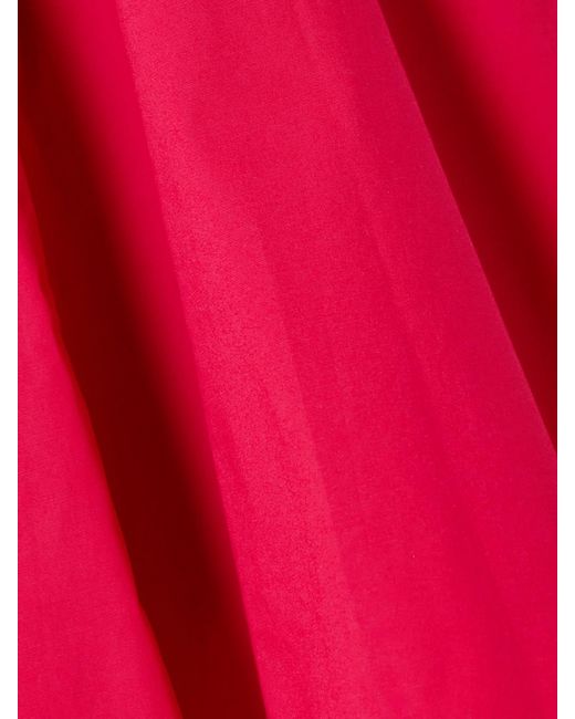 Staud Red Gwen Paneled Cotton-Blend Poplin Mini Dress
