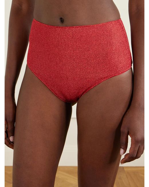 Oseree Red Lumière Metallic Lurex Bikini