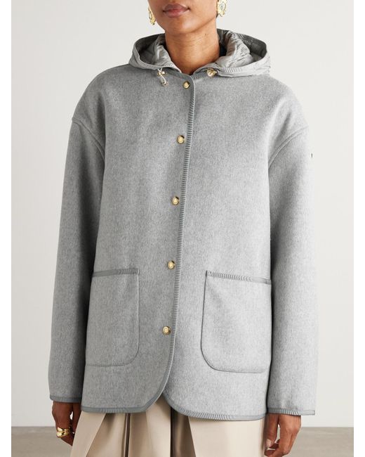 Moncler Gray Reposse Convertible Wool And Cashmere-Blend Jacket