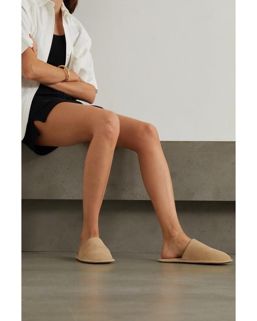 Loewe Natural Suede Slippers