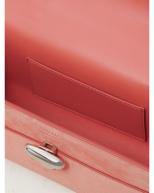 SAVETTE Pink Symmetry Pochette Suede Tote