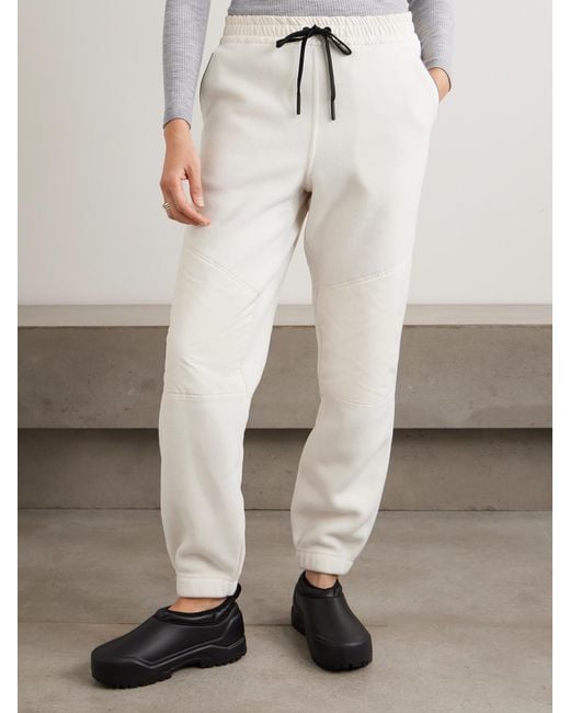 Moncler White Shell-Paneled Fleece Tapered Sweatpants