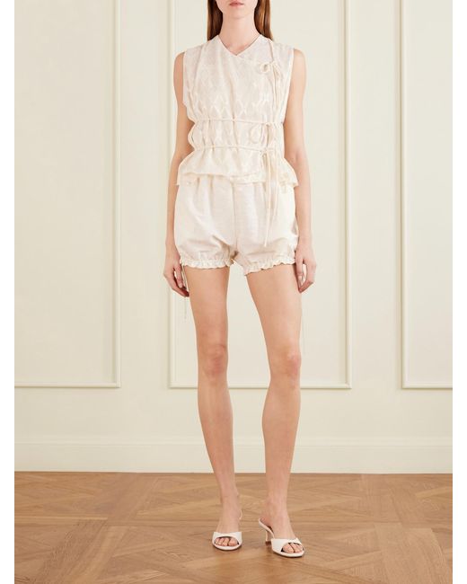 PAULINE DUJANCOURT White Diamond Chiffon Top