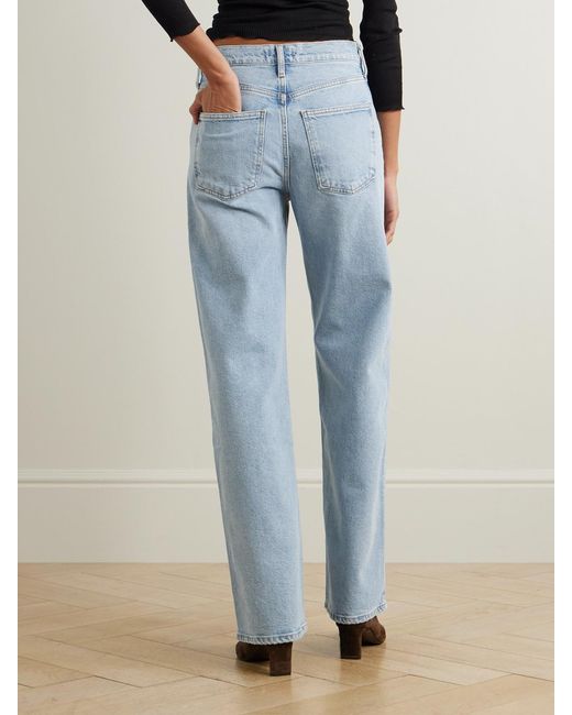 Agolde Blue Harper Mid-Rise Straight-Leg Jeans