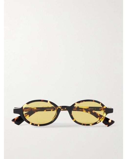 Bottega Veneta Metallic Round-Frame Acetate Sunglasses
