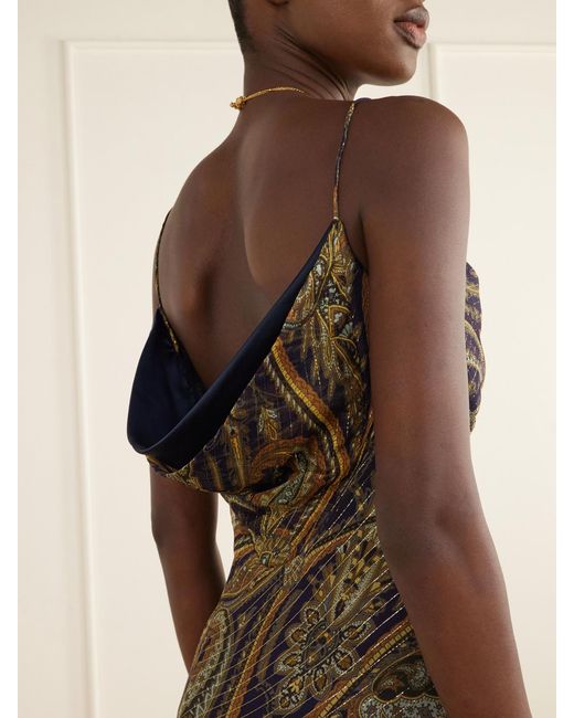 Etro Natural Paisley-Printed Silk-Blend Maxi Dress