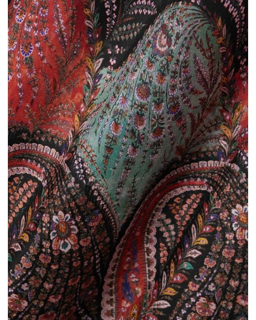 Zimmermann Black Rhiannon Ruffled Paisley-Print Organic Silk Maxi Skirt