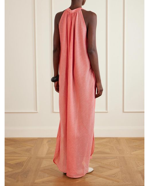 Marrakshi Life Pink The Halter Cotton Maxi Dress