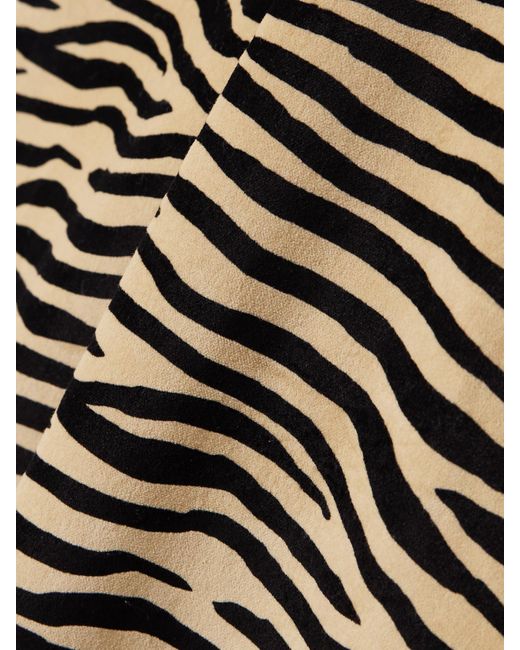 Rabanne Multicolor Straight-Leg Zebra-Print Cotton-Blend Velvet Pants