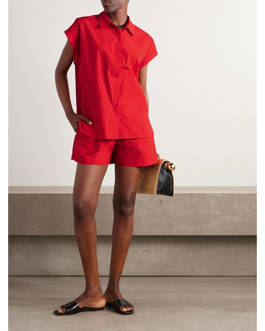 Matteau Red Organic Cotton-Poplin Shirt