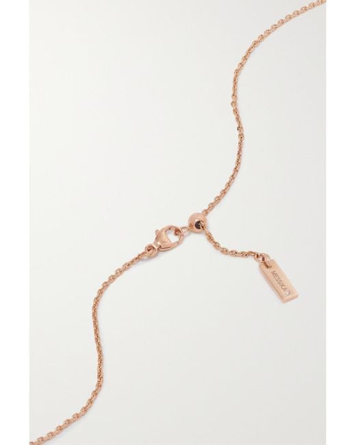 Messika Metallic Lucky Move 18-Karat Rose, Onyx And Diamond Necklace