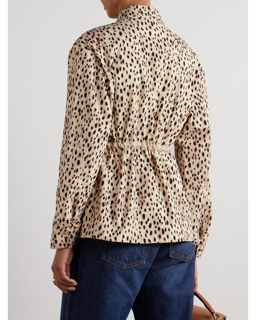 Moncler Natural Saulon Appliquéd Animal-Print Cotton-Blend Canvas Jacket