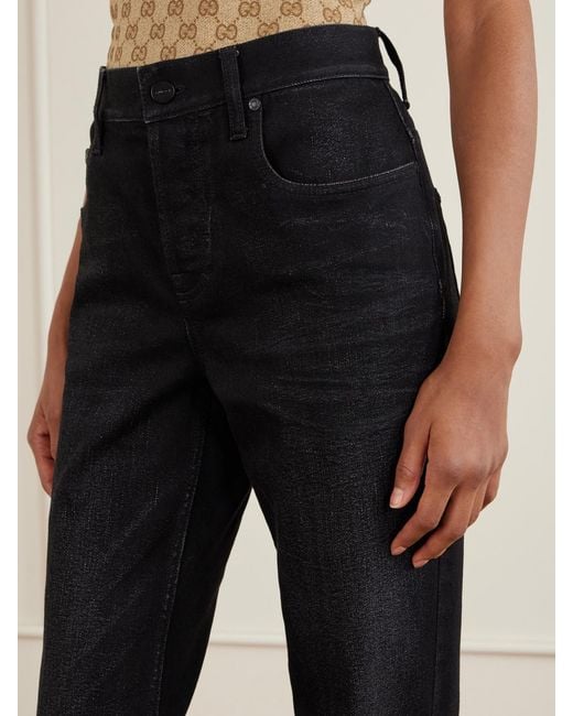 Gucci Black Mid-Rise Flared Jeans