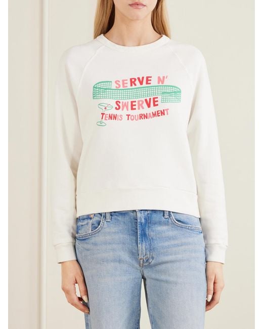 Mother White The Itty Concert Printed Cotton-Jersey Sweater
