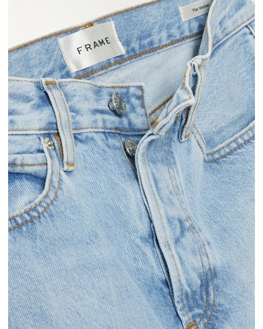 FRAME Blue The Vertical High-Rise Straight-Leg Jeans