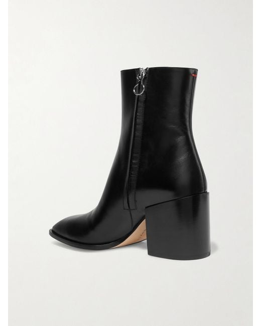 Aeyde Black Leandra Leather Ankle Boots