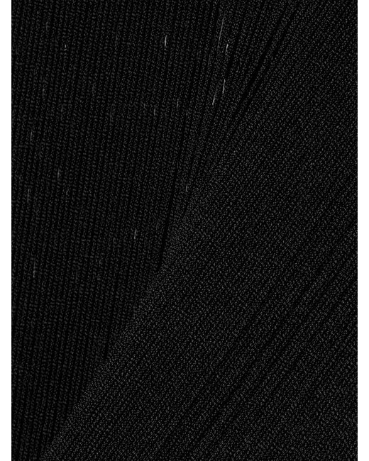 Khaite Black Ruslan Fringed Knitted Maxi Dress