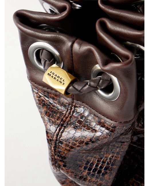 Isabel Marant Black Maia Snake-Effect Leather Shoulder Bag