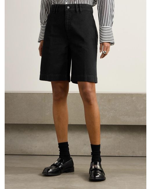 FRAME Black Organic Denim Shorts