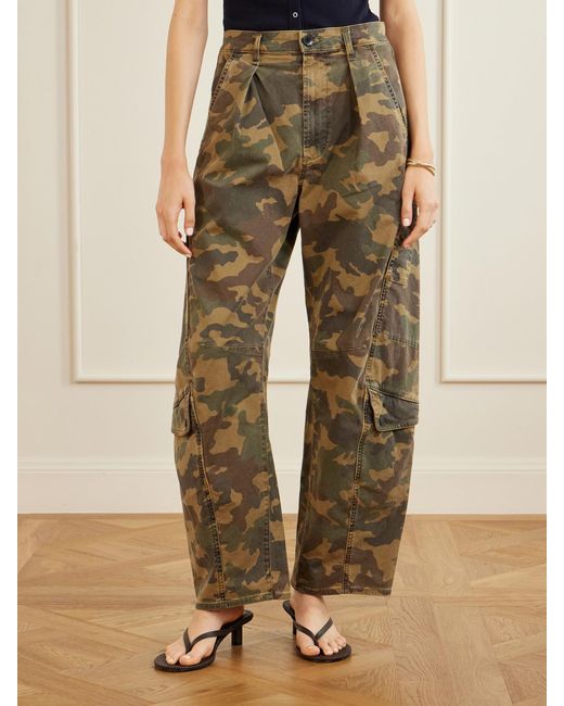 Citizens of Humanity Green Flight Printed Mid-Rise Straight-Leg Cotton-Blend Twill Cargo Pants