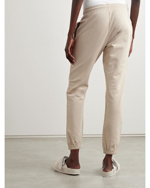 Moncler Natural Appliquéd Cotton-Jersey Tapered Track Pants