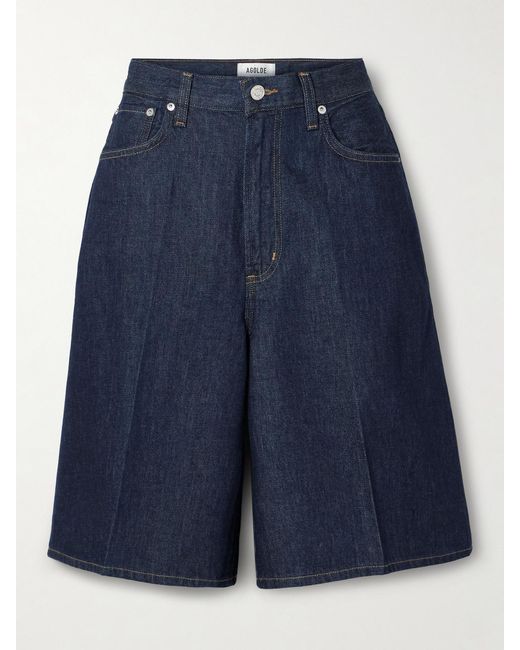 Agolde Blue Nolan Organic Denim Shorts