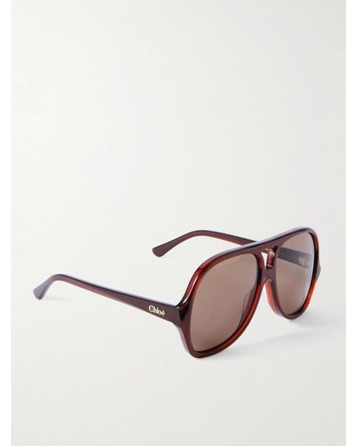 Chloé Brown Salomé Pilotensonnenbrille Aus Azetat