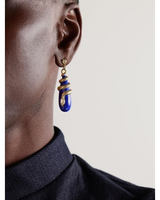 Jacquie Aiche Blue 14-Karat, Diamond And Lapis Lazuli Earrings